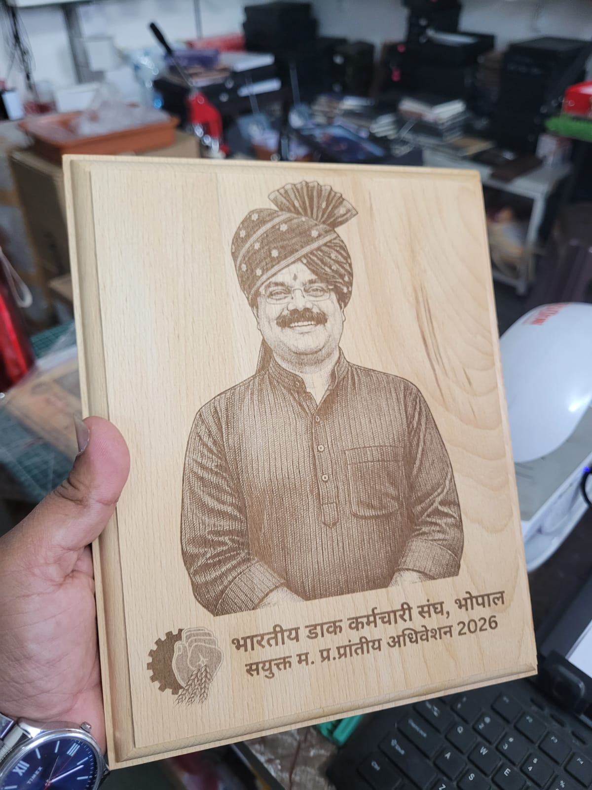 Wooden Engraved Photo Frame | Personalized Laser Engraving | Nik Collection Bhopal